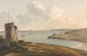 Vista dalla Vedetta vicino a Hakin su Signal Hill, guardando oltre Nangle Point e Thorn Island... da John Warwick Smith